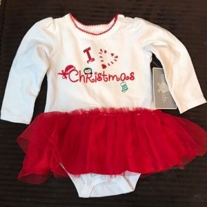 Brand New Baby Christmas One Piece Tutu, size 6 mo